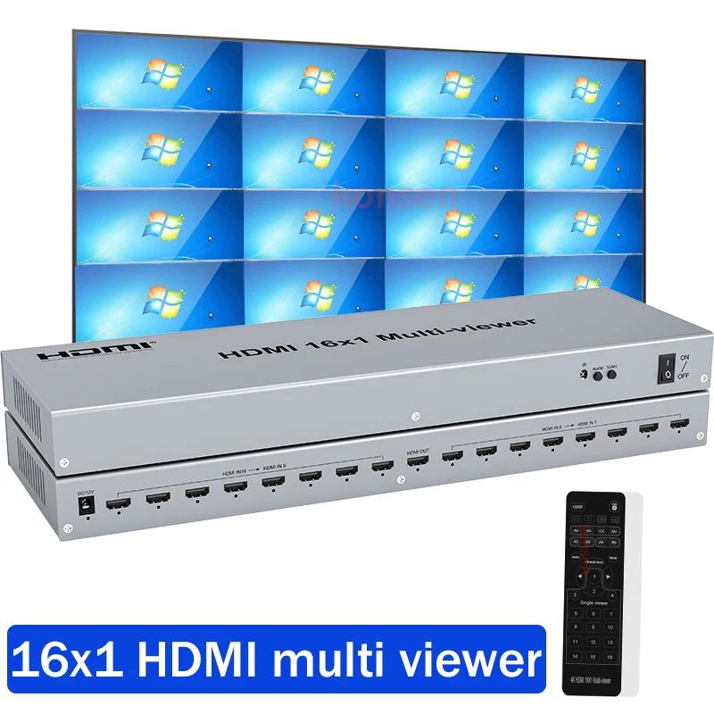 HDMI Ƽ  ɸ ġ ȭ ұ, 16x1 HDMI ũ, 16 in 1 out, 1080P  Ƽ  4, 6, 8, 16 PC